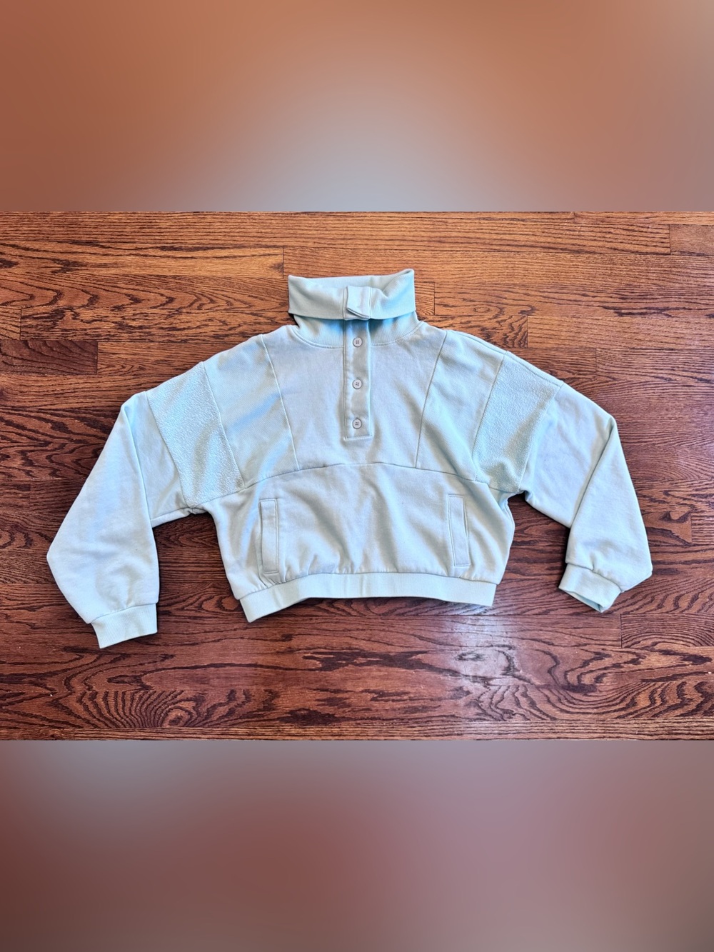 Sincerely Jules Women’s Light Blue Mock Neck Pullover Sweatshirt Size S